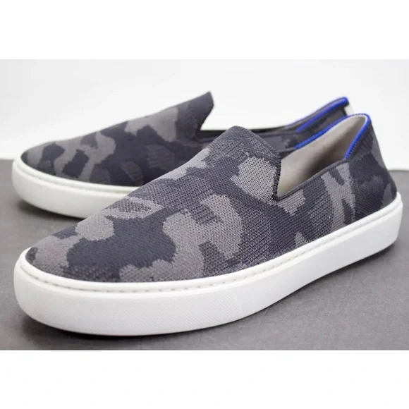 Rothy's Womens US 8.5 The Original Slip On Sneaker Grey Camo Camouflage Sneakers - Picture 2 of 12